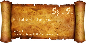 Sziebert Ibolya névjegykártya